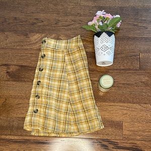 American Eagle Plaid Yellow Skirt